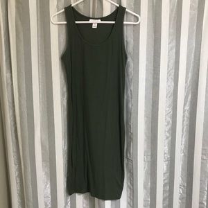 Army green ribbed dress